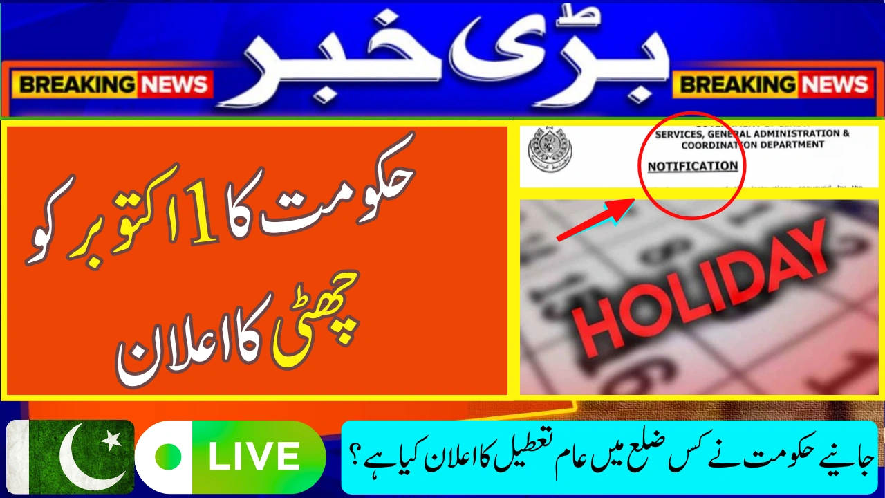 Govt Declares Public Holiday on 1st October! In which District is a Holiday and Why